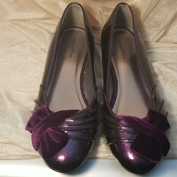 Sparkle & Tux Ladies Purple Flats Shoes 5/6 M - Picture 1 of 5